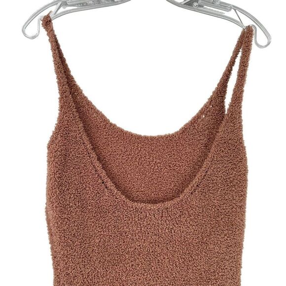 NEST Black Label Dress Cozy Knit Fuzzy Stretch Pencil Midi Size L Taupe Rose - Picture 4 of 9